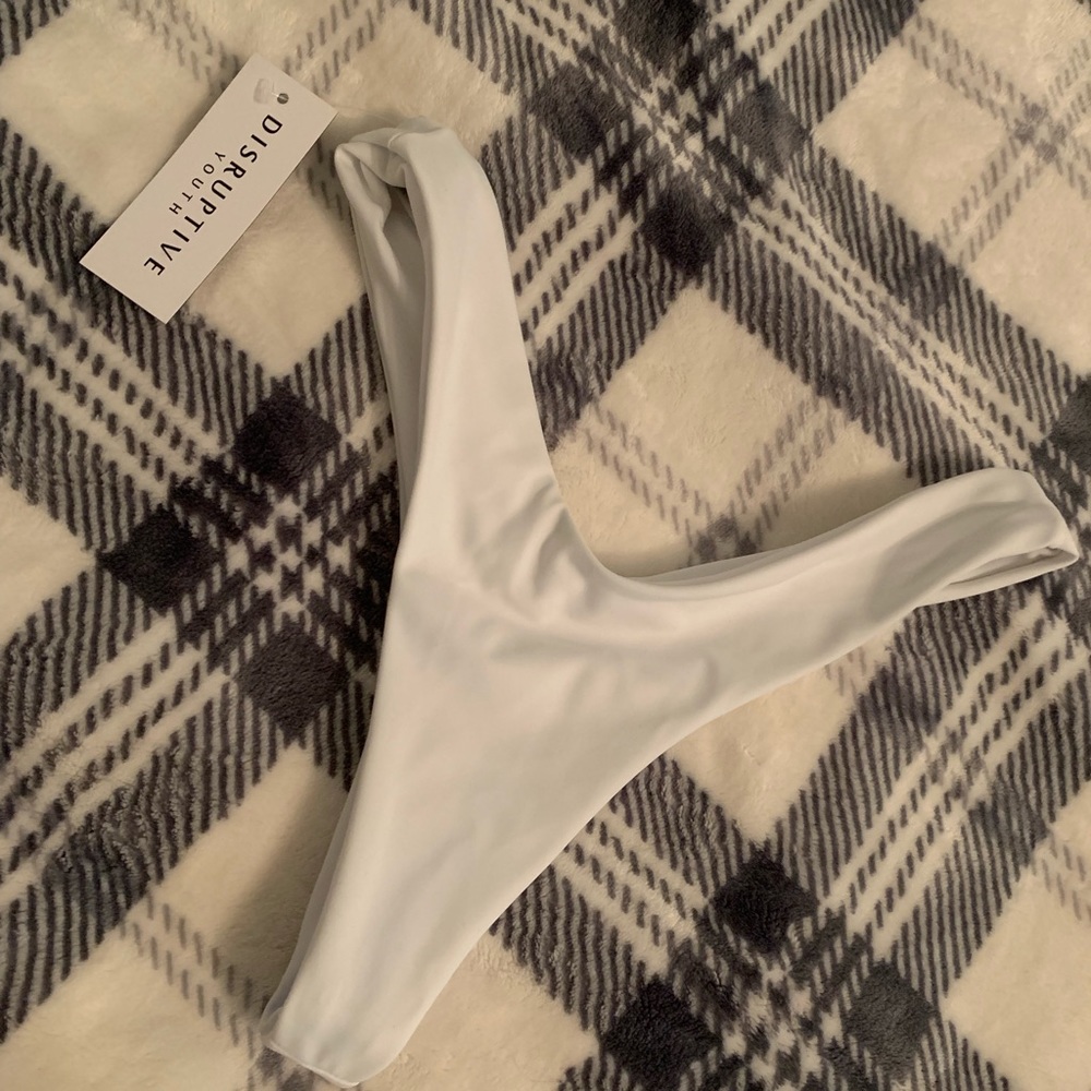 White Cheeky Bikini Bottoms - Picture 2 of 3